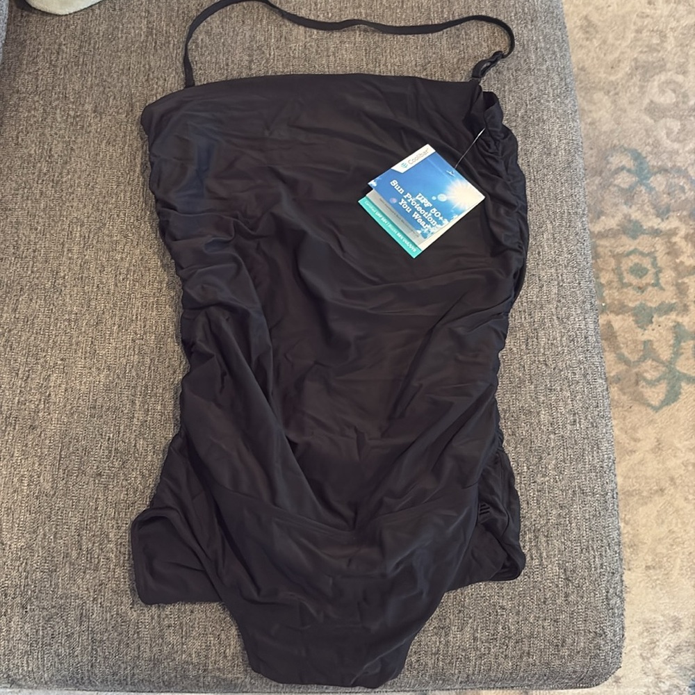 Coolibar NWT Black Women’s One-Piece Swimwear with Removable Strap SIZE M